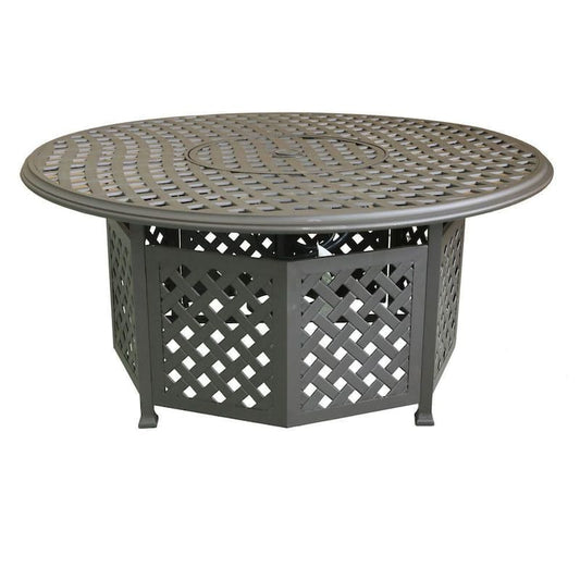 Wynn Dark Bronze Hexagonal Base Metal Outdoor Fire Pit Table