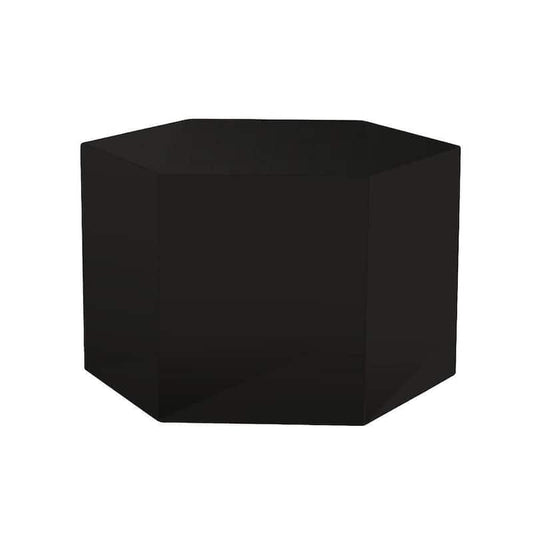 12.5 In. Black Small Hexagonal Modern Modular Wooden Top Side End Table
