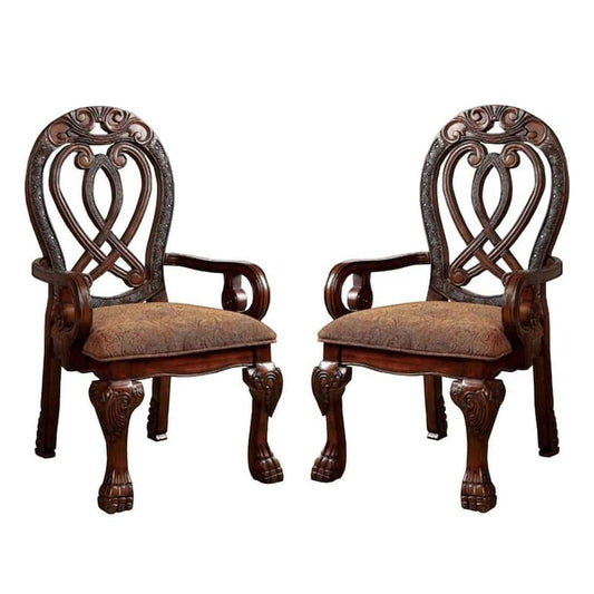 Wyndmere Cherry Traditional Arm Chair (Set of 2)