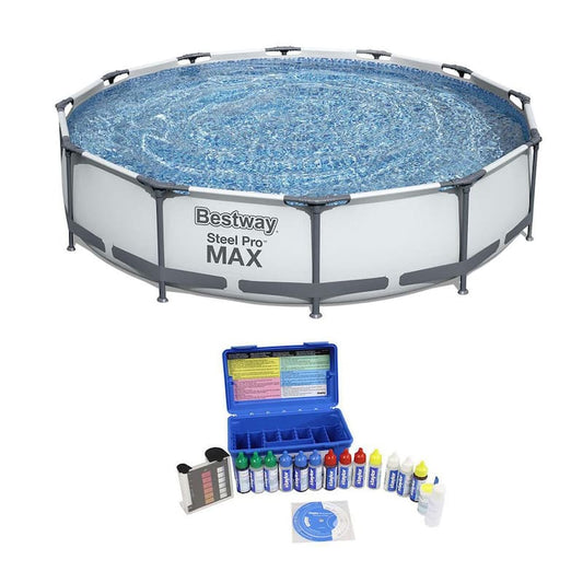 12 ft. x 12 ft. Steel Frame Pool and Chlorine pH Alkaline Water Test Kit