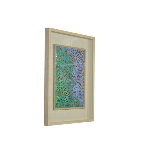 14 in. x 32 in. Multi-Color Abstract Handmade Shadow Box Wooden Wall Art