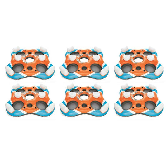 101 in. Rapid Rider 4-Person Floating Island Raft with Coolers (6-Pack)